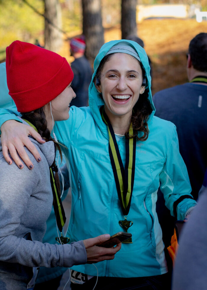 Runners at the finish line of Trophy Trot