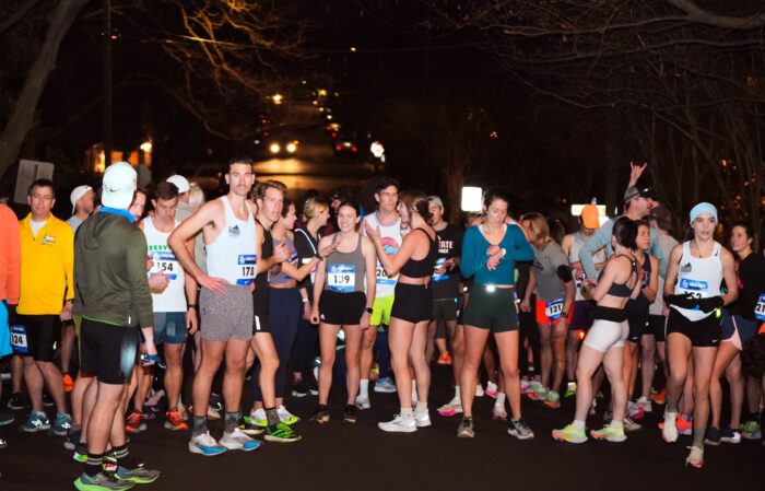 Runners at an evening race in Raleigh