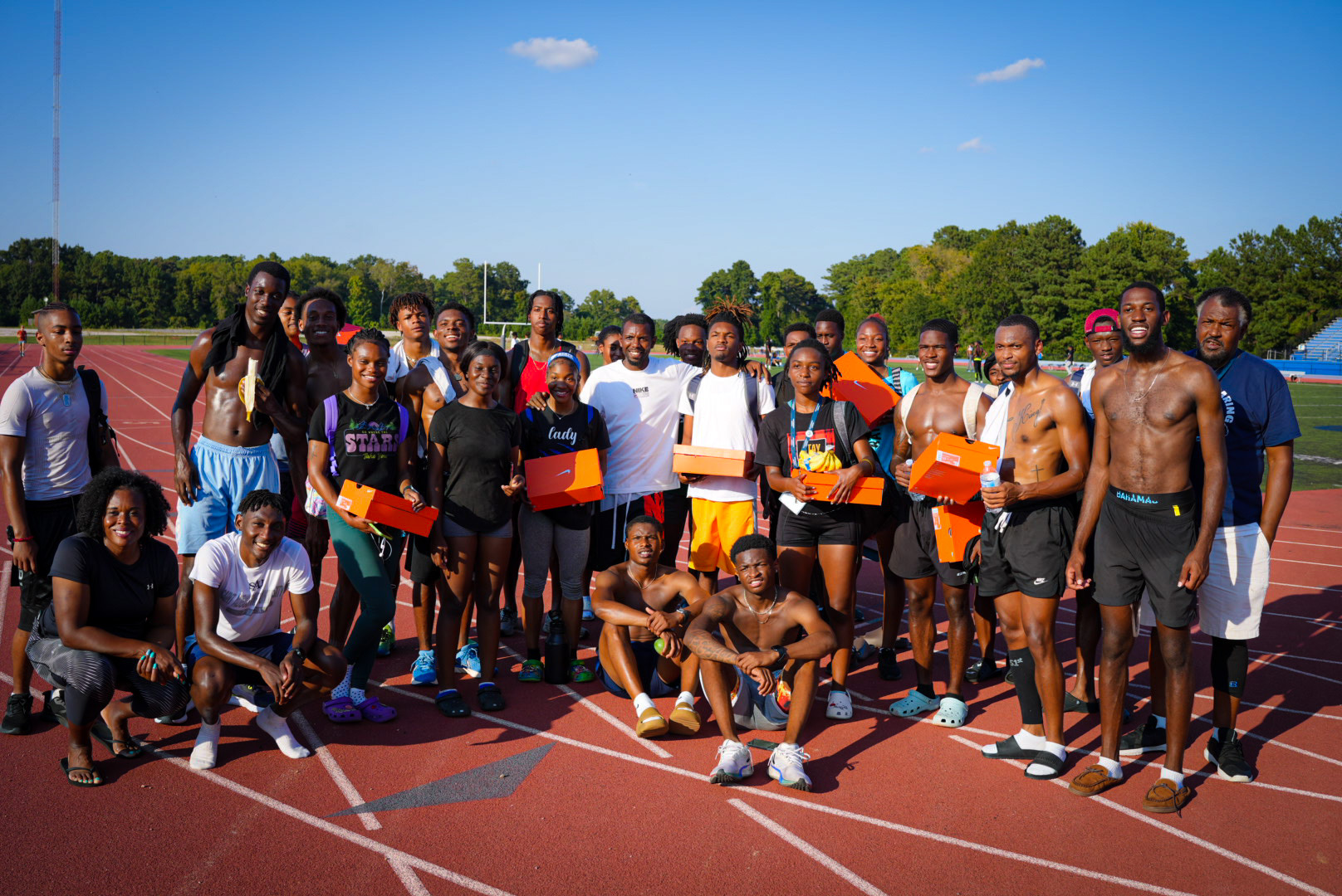 track athletes with new shoes